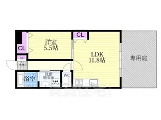 ボヌール桂【1階】の間取り