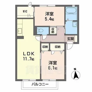 アーバヒルO【1階】の間取り