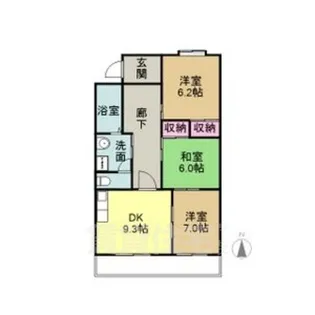 ヒバリハイツ【4階】の間取り