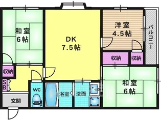 ガーデンテラス金ヶ原【1階】の間取り