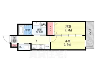 「エンゼルプラザ京都太秦」【4階】の間取り