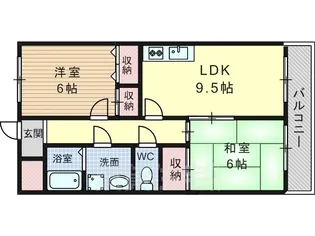アヴェルデ十ヶ坪【501号室】の間取り