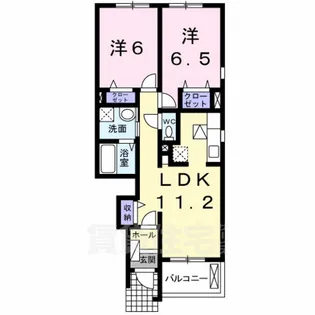 ソレイユ荒田【1階】の間取り