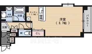 ベラジオ五条堀川【8階】の間取り