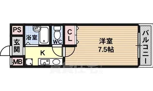 スタンドアップ古市【107号室】の間取り
