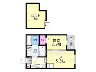 「ハーモニーテラス深草大亀谷万帖敷町」【2階】の間取り