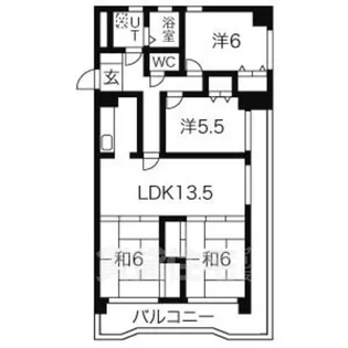 ふぁみーゆ月見坂【5階】の間取り