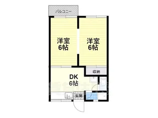 大中ハイツ【2階】の間取り