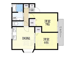 クレベール西禁野【1階】の間取り