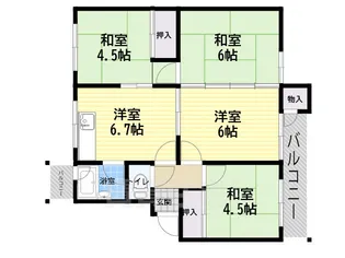 杭瀬団地21号棟【3階】の間取り