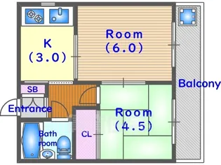 第2光マンション【402号室】の間取り
