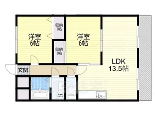 ハイツ田井城【2階】の間取り