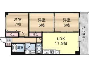 メルヴェーユ桂【308号室】の間取り