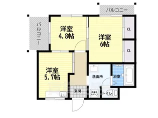 S.field東難波【3階】の間取り