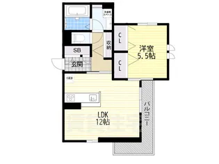シャーメゾン南住吉【1階】の間取り