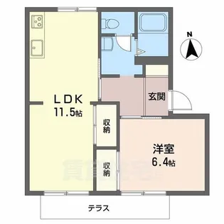 ヴィレッジ万葉 C棟【102号室】の間取り
