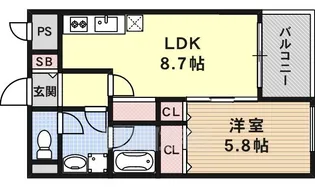 レアル塚本【2階】の間取り