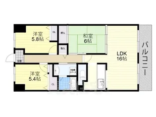 グレイスコート千里山【6階】の間取り