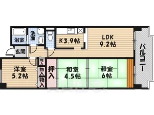 ビオトープ旭ケ丘【3階】の間取り
