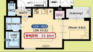 F ASECIA UPIS【1階】の間取り
