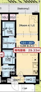 F ASECIA UPIS【3階】の間取り