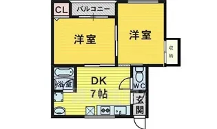 堺ハザマコーポ【4階】の間取り