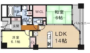 ユニハイム四条大宮駅前【3階】の間取り