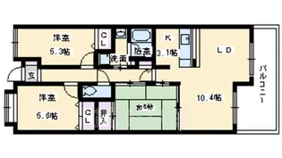 ライオンズマンション四条大宮ガーデンシティ【3階】の間取り