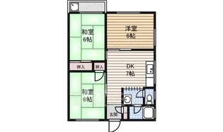 ハイツ岩上【1階】の間取り