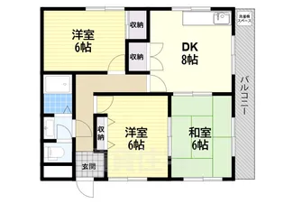 甲第ハイツ西本【1階】の間取り