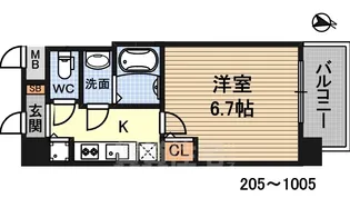 S-RESIDENCE新大阪Ridente【6階】の間取り