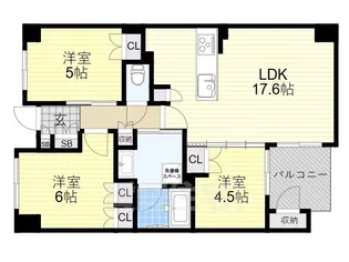 リバーガーデン四天王寺【14階】の間取り