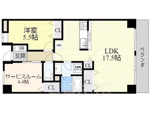 ルミエール八尾【7階】の間取り