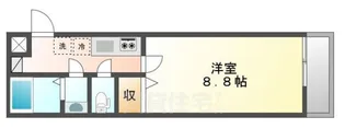 フラッティ堀川北山【1階】の間取り