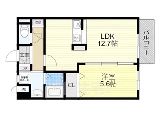 ア・レーズ1番館【203号室】の間取り
