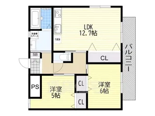 ヒース【2階】の間取り