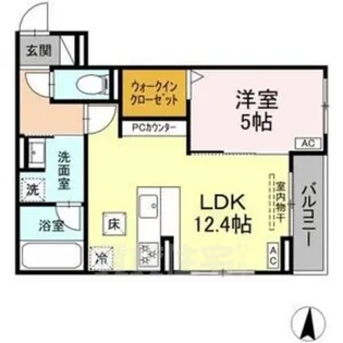 カリーノ姫宮【1階】の間取り