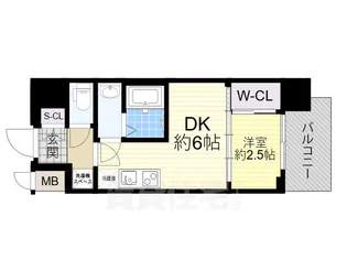 プレリスNEO大阪十三エルヴィオン【14階】の間取り