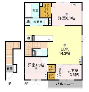 サザンレスト【2階】の間取り