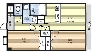 フォレスト白鳥【6階】の間取り