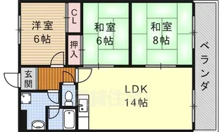 セゾンピア中川【5階】の間取り