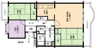 神宮東パークハイツ 17号棟【2階】の間取り