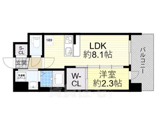 セレニテ十三ミラク【7階】の間取り