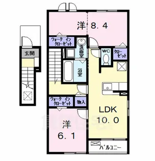 ロークァット 2【2階】の間取り