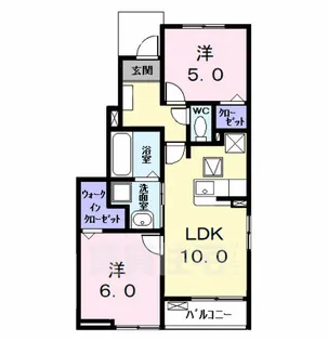 ロークァット Ⅱ【1階】の間取り