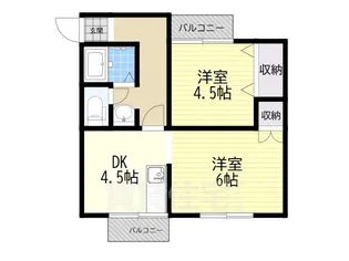 ビギンハイツA棟【2階】の間取り