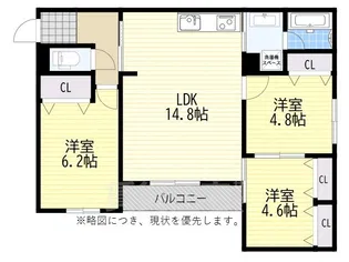 ボヌール高槻【3階】の間取り