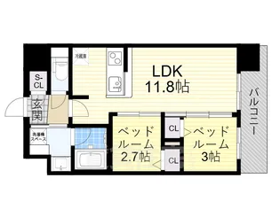 アーバングランデ新大阪【5階】の間取り