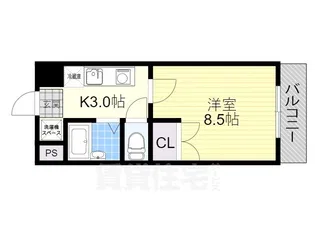 カーサソラッツオ弐番館【6階】の間取り