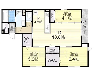 クラシスト北畠【2階】の間取り